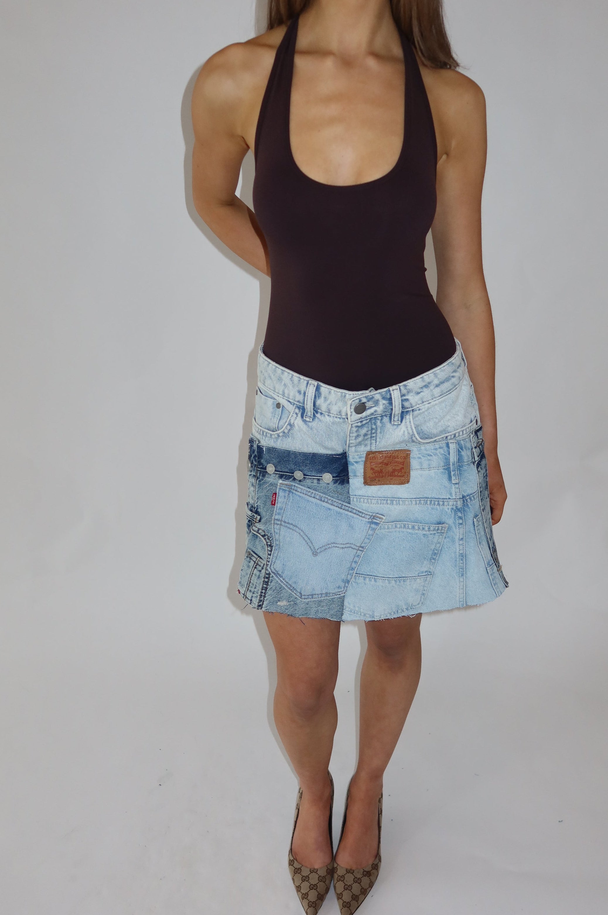'DOUBLE UP' Levi's reworked skirt