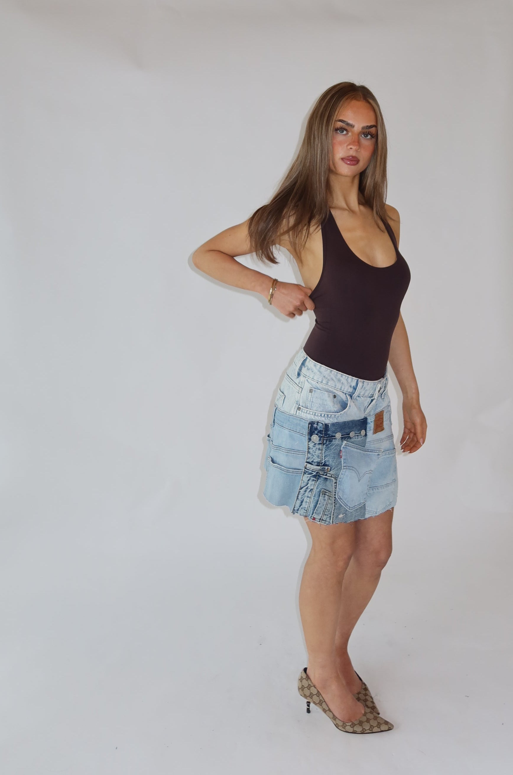 'DOUBLE UP' Levi's reworked skirt