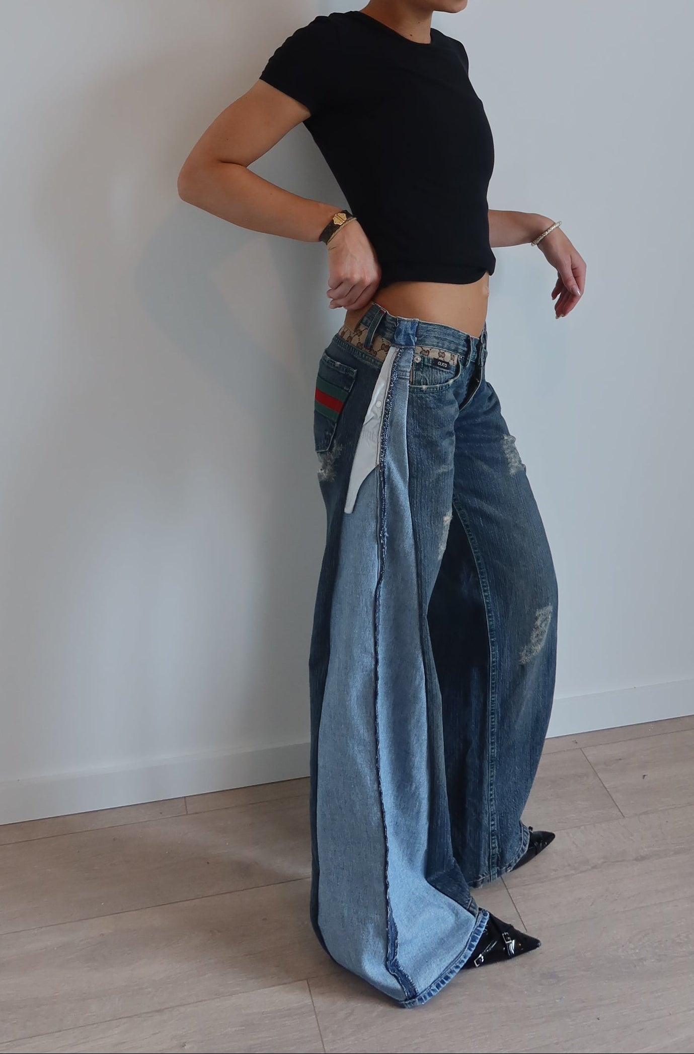 'TWO SIDES' Gucci reworked jeans