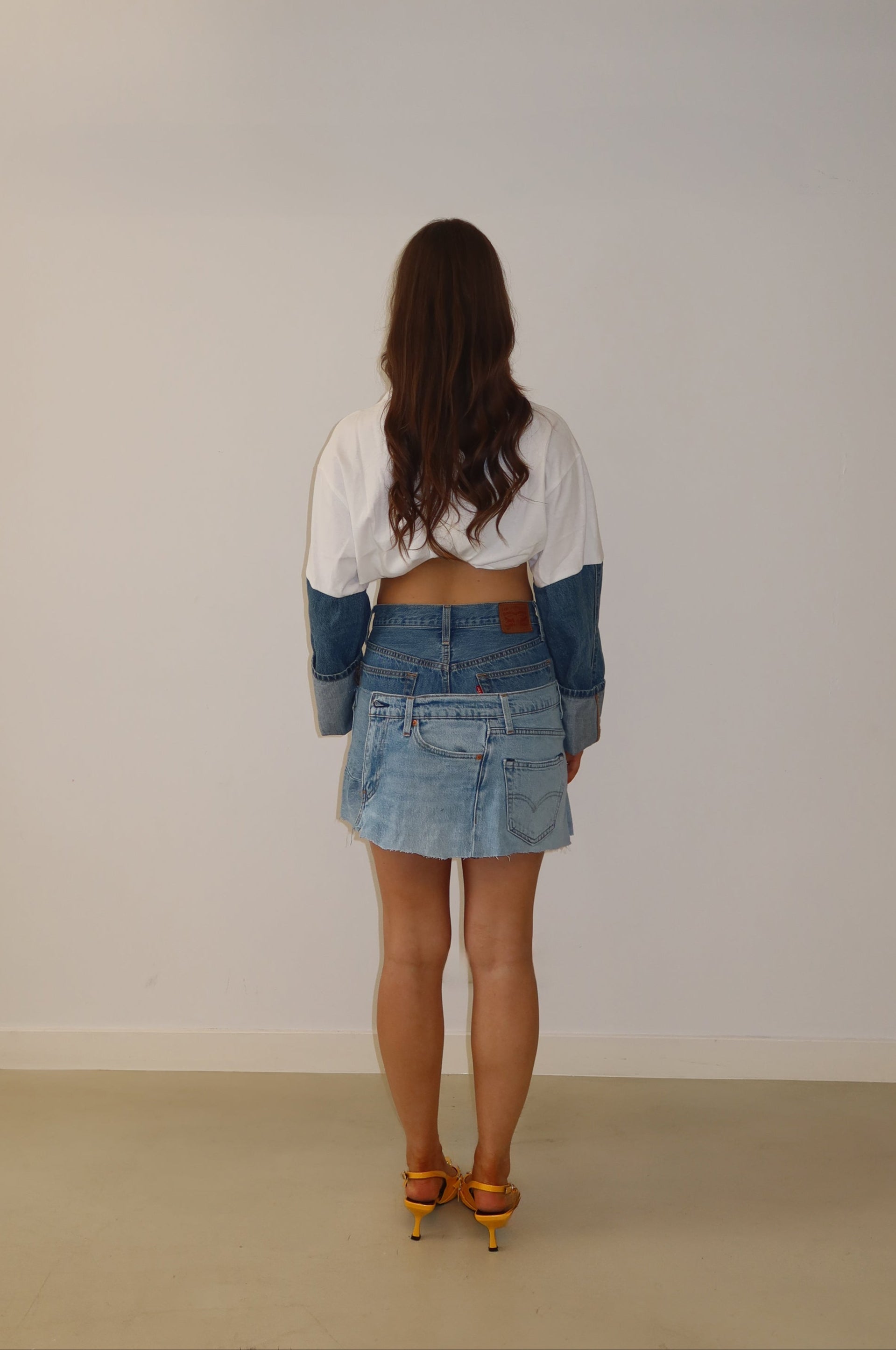 'DOUBLE UP' Levi's reworked skirt