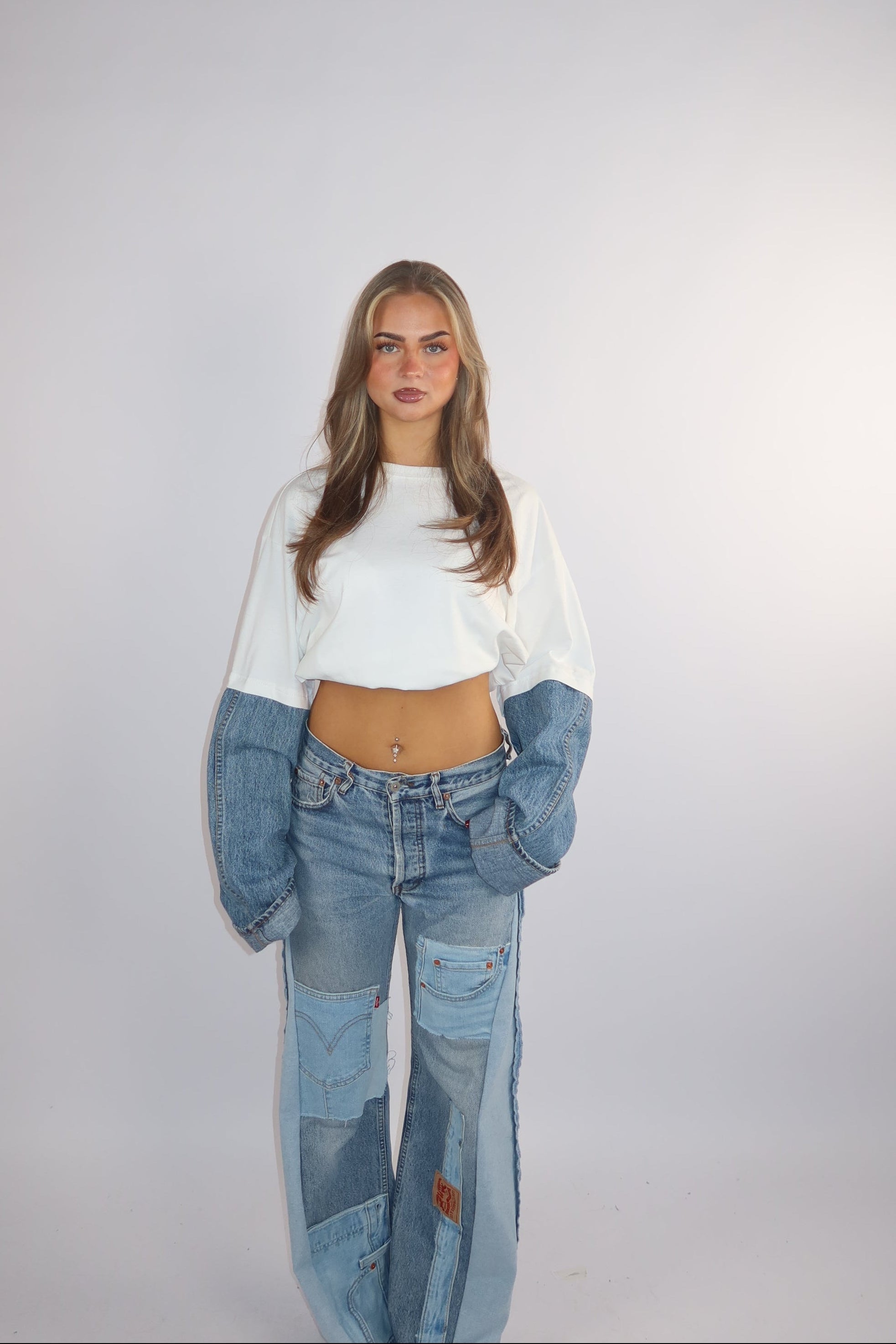 'DENIM' Sleeves t-shirt