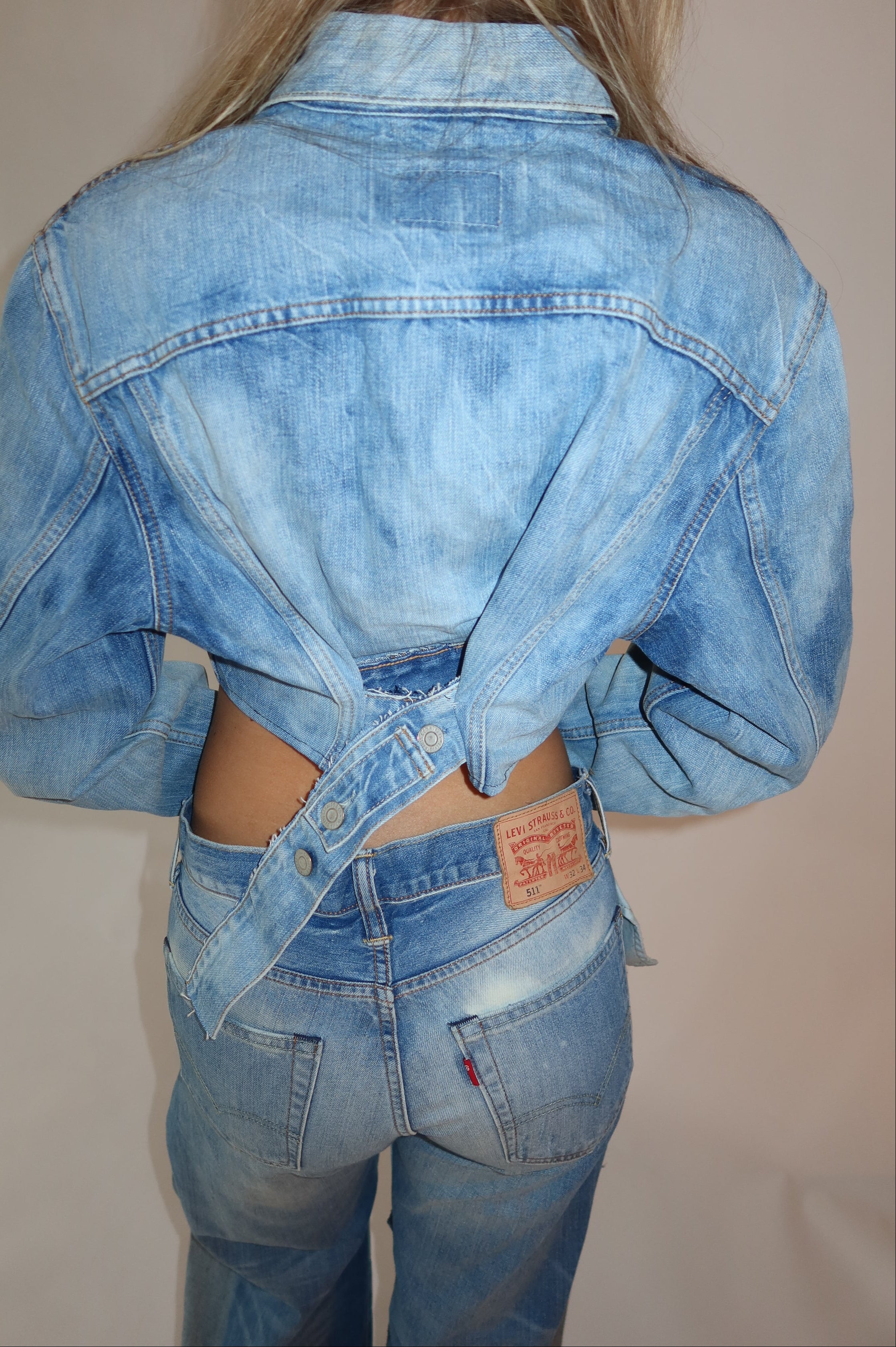 'ONE TONE' reworked denim jacket