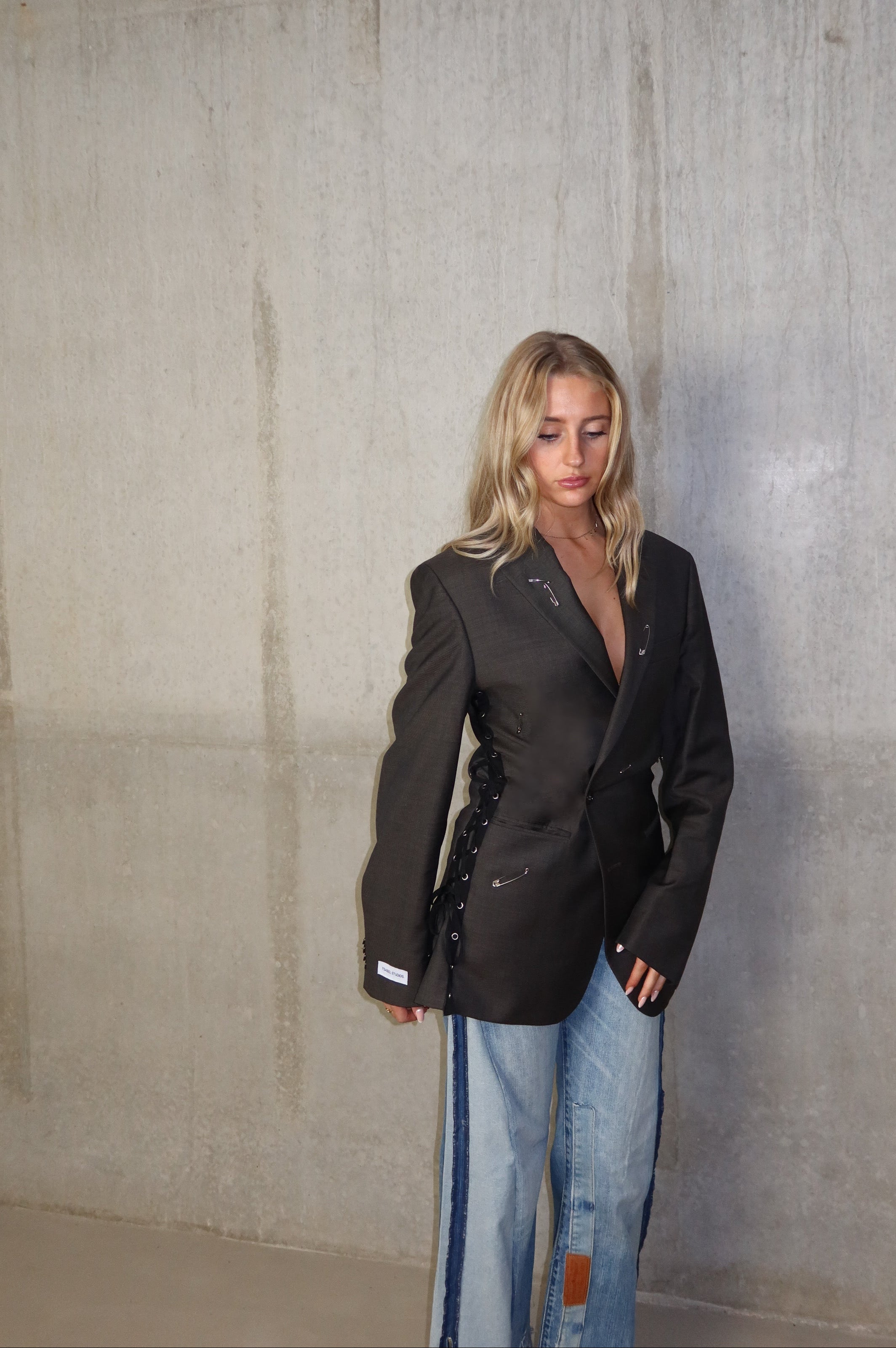 'REFINED' Tailored blazer brown dark