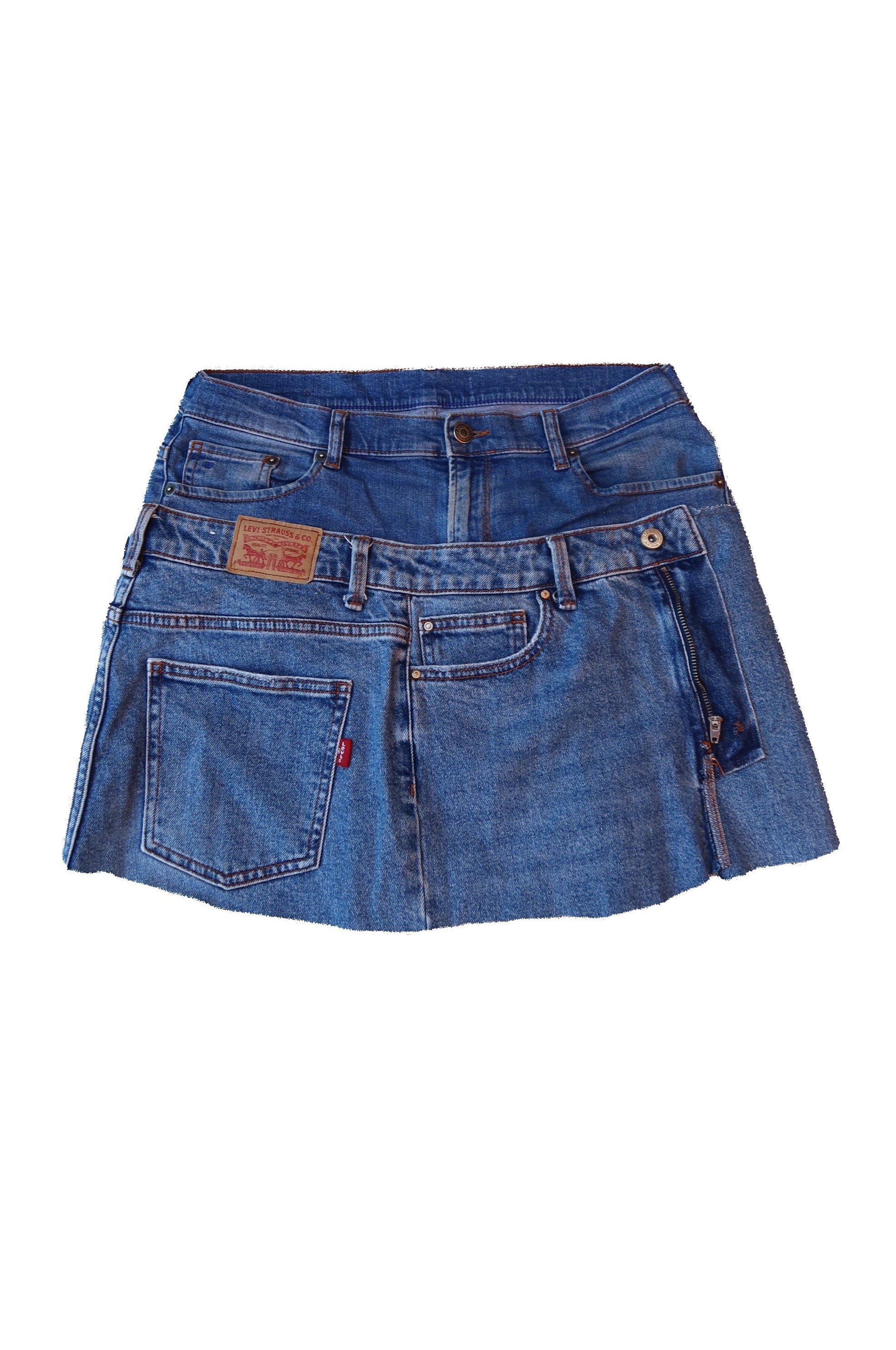 'DOUBLE UP' Levi's reworked denim skirt