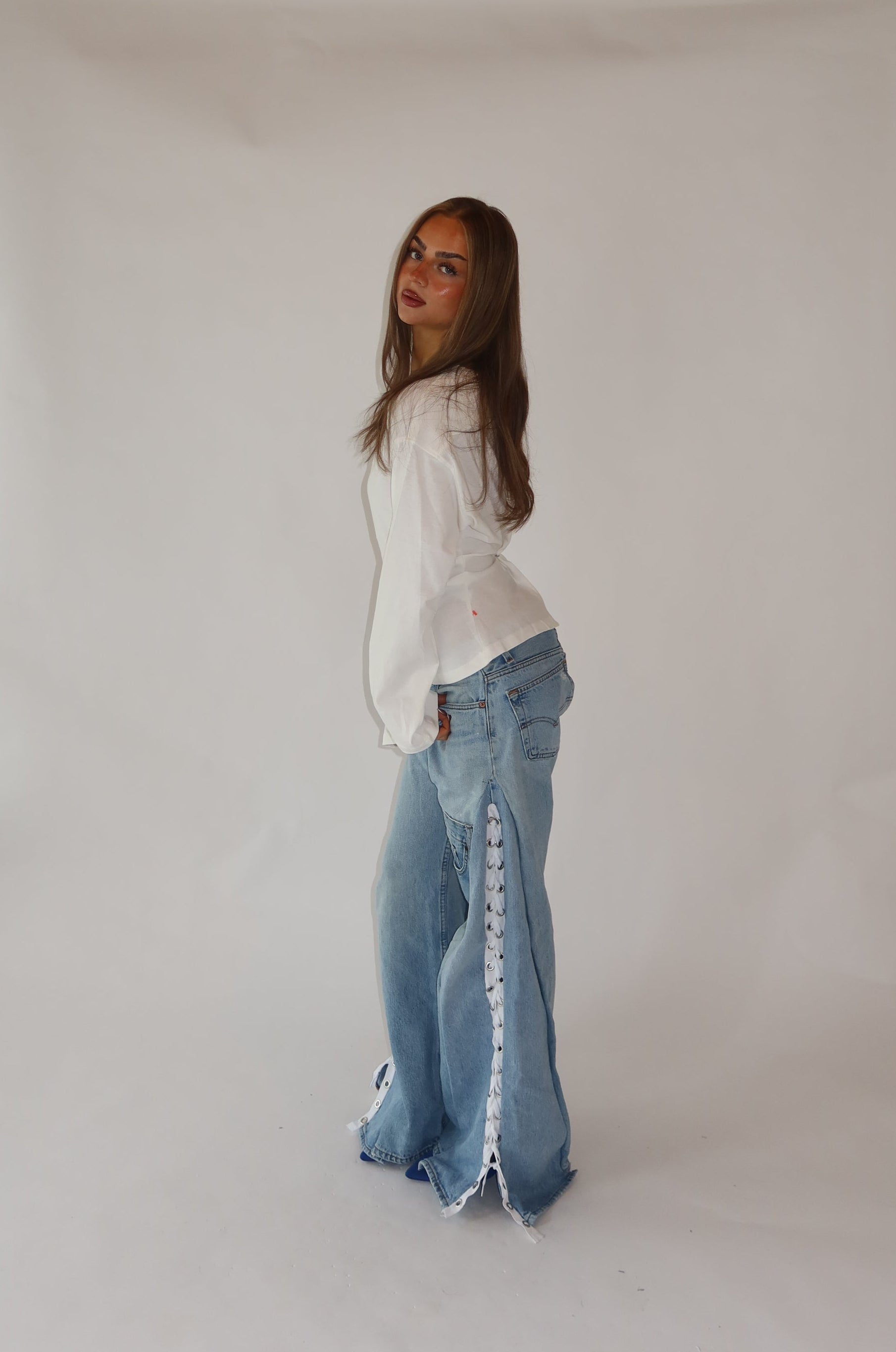 ‘LACED’ Levi’s reworked jeans