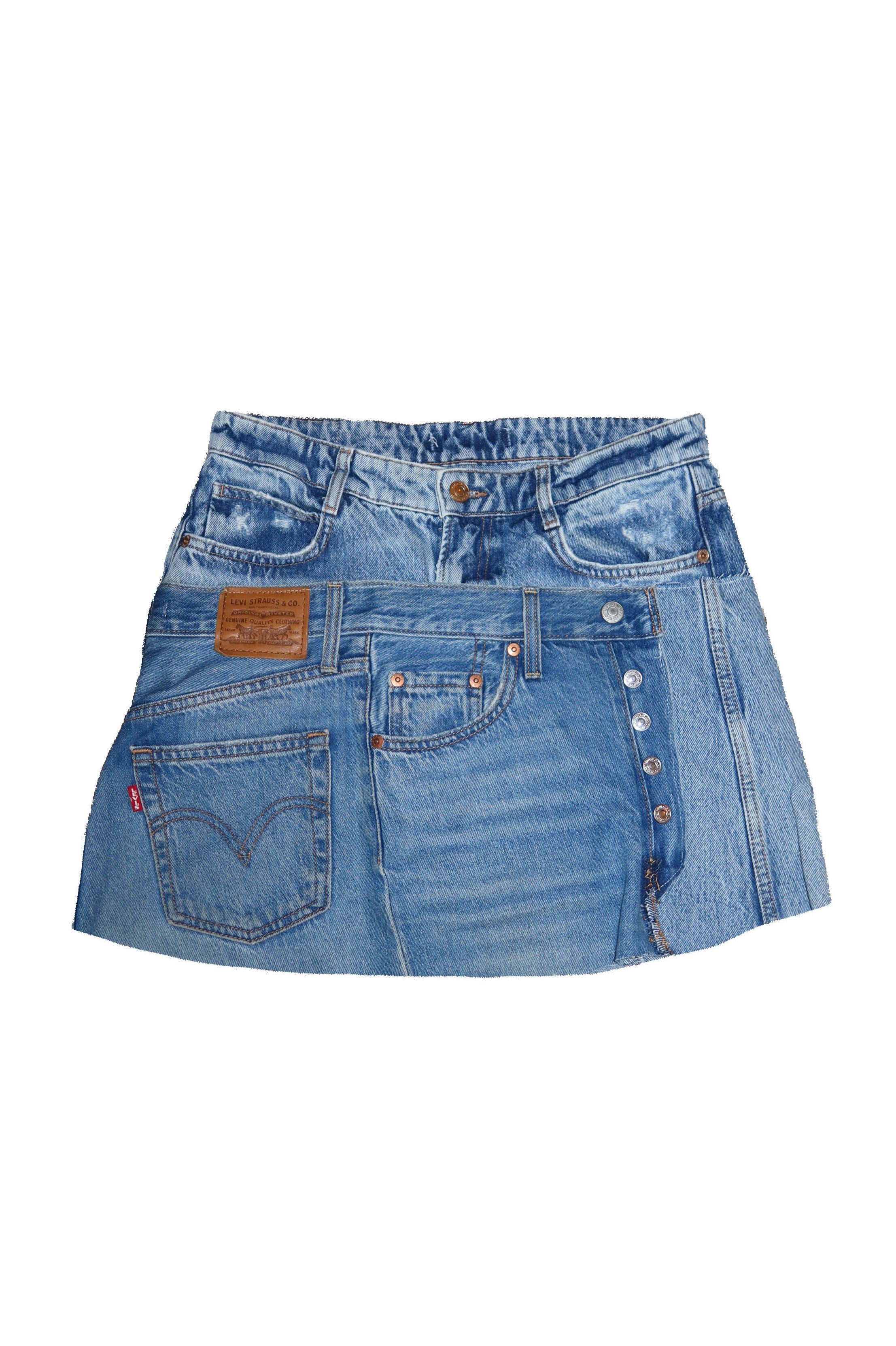'DOUBLE UP' Levi's reworked denim skirt