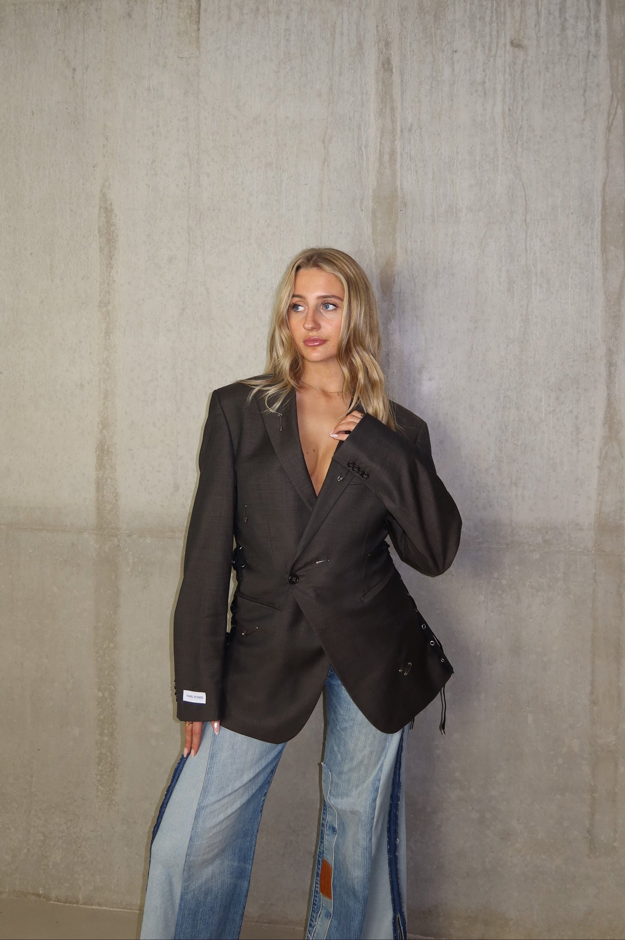 'REFINED' Tailored blazer brown dark