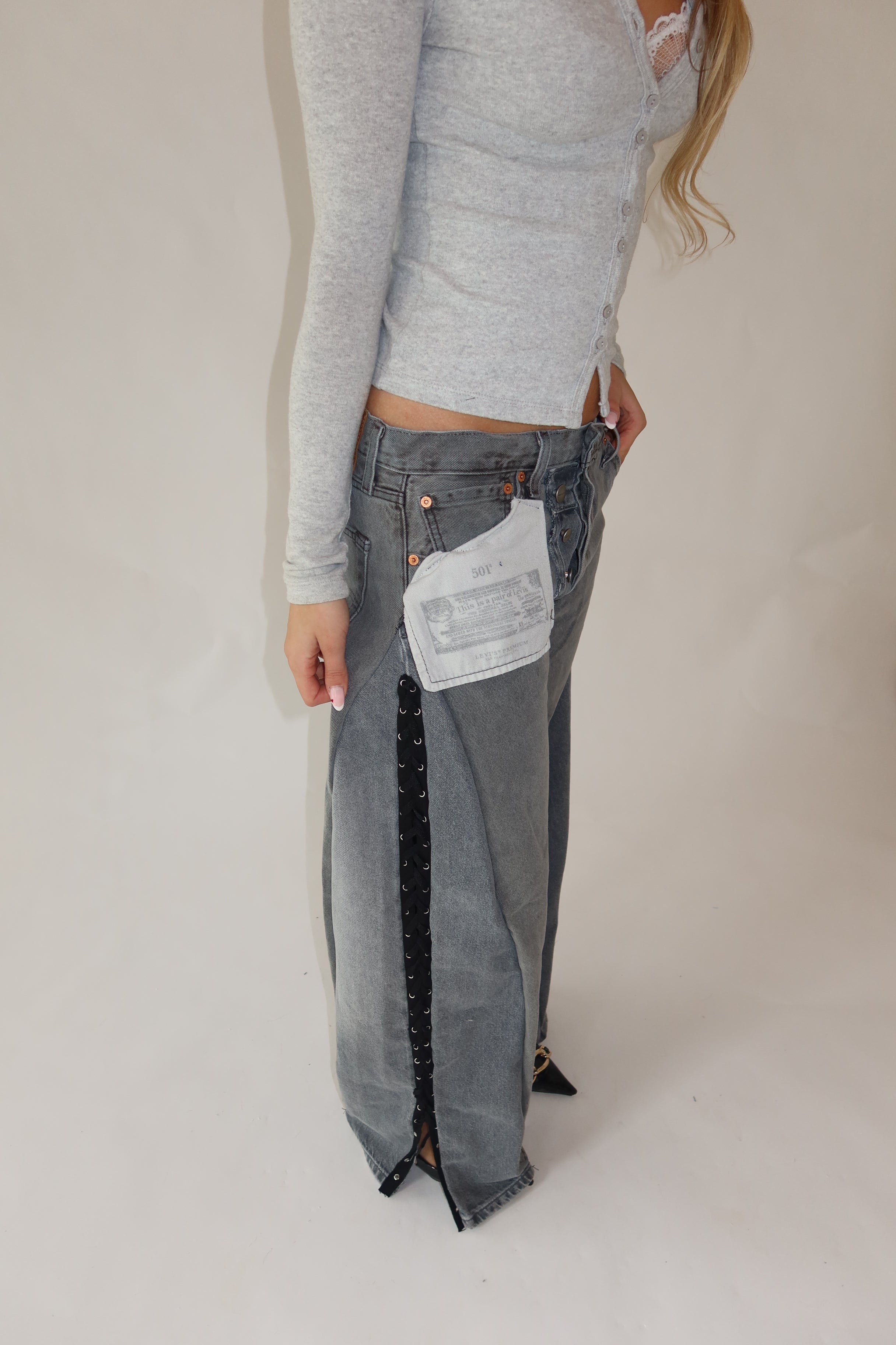 ‘LACED’ Levi’s reworked jeans