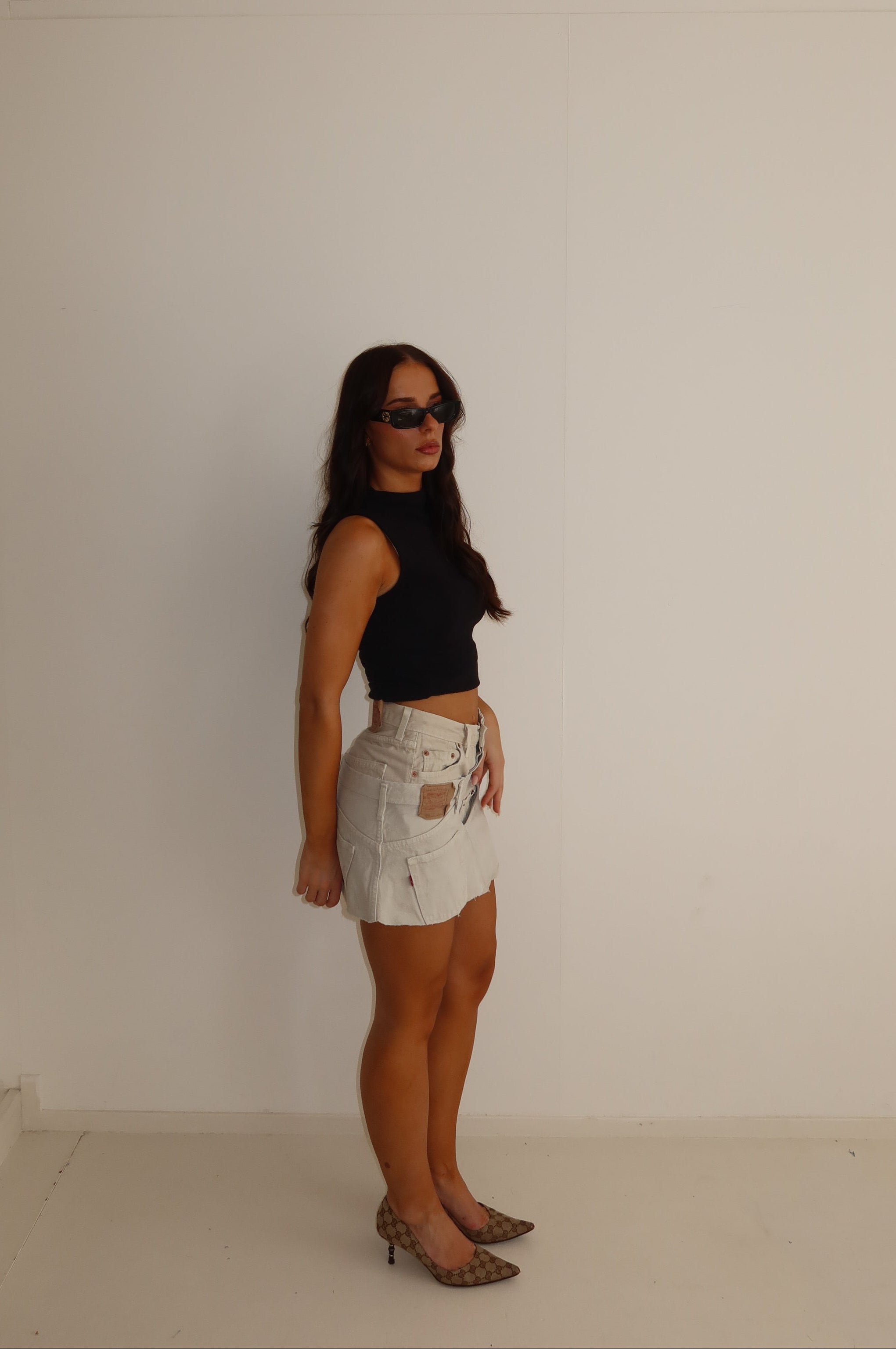 'DOUBLE UP' Levi's reworked skirt