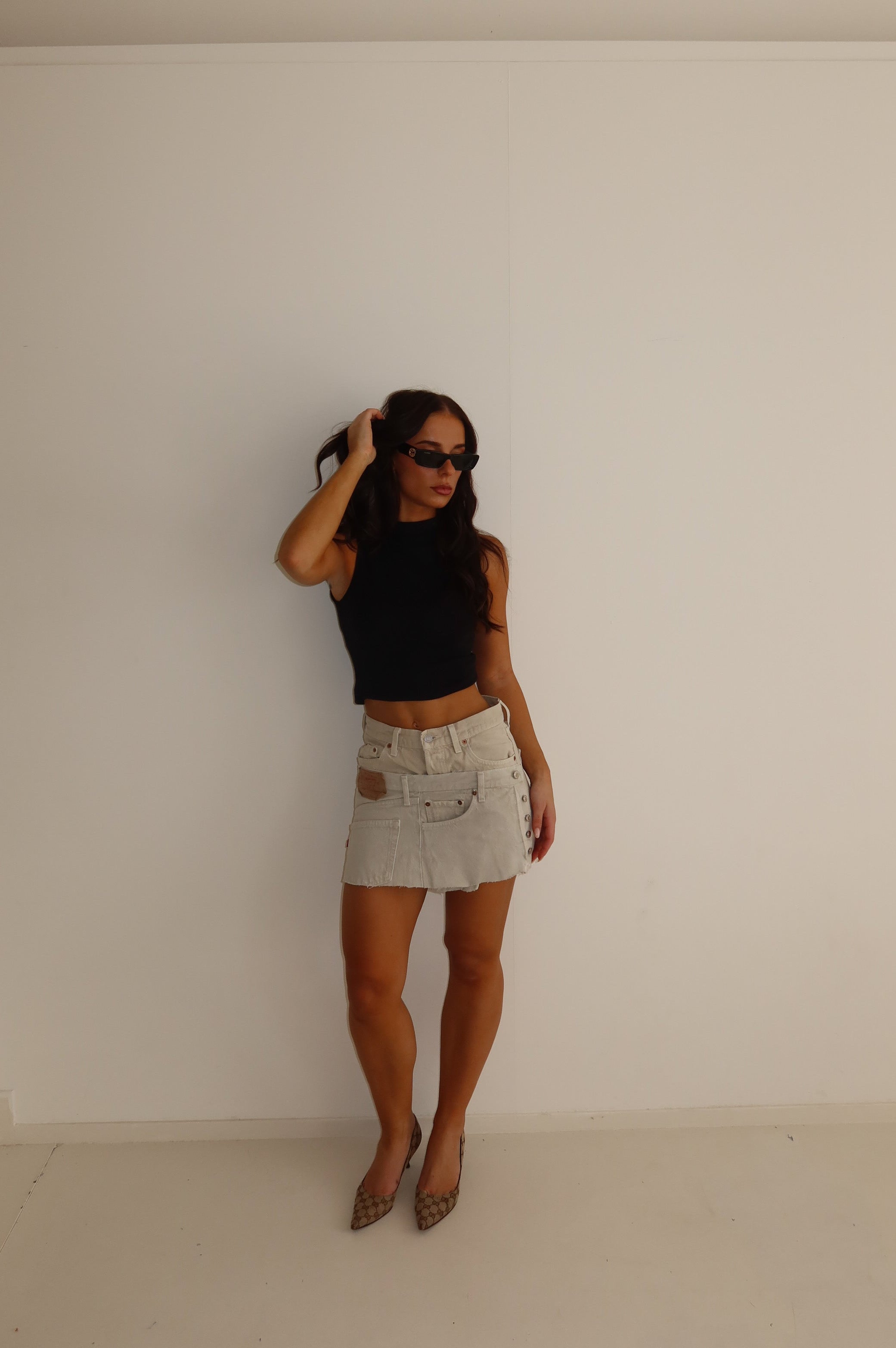 'DOUBLE UP' Levi's reworked skirt