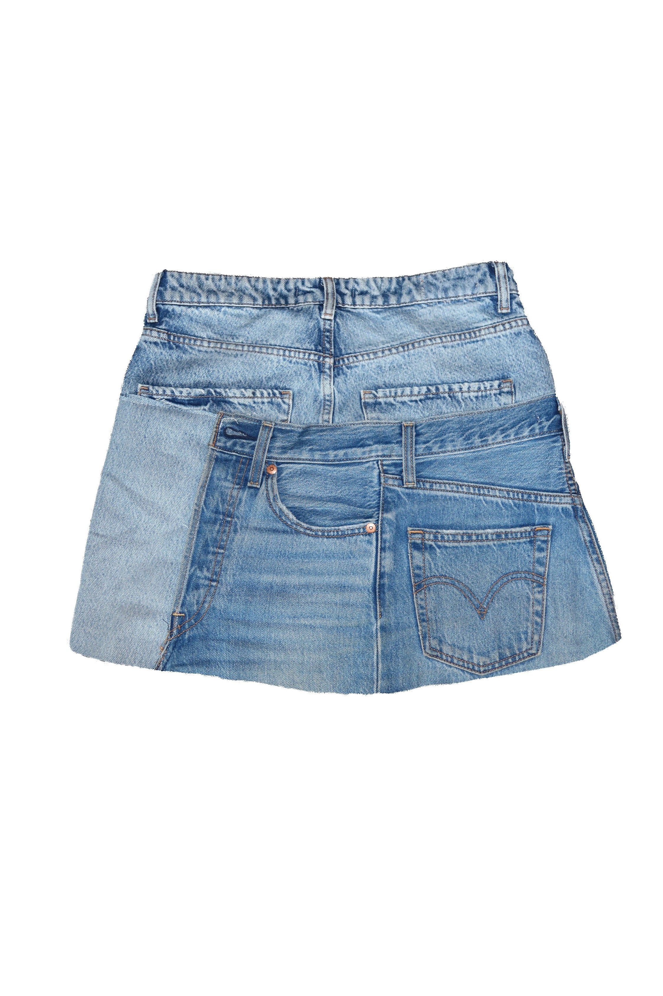 'DOUBLE UP' Levi's reworked denim skirt