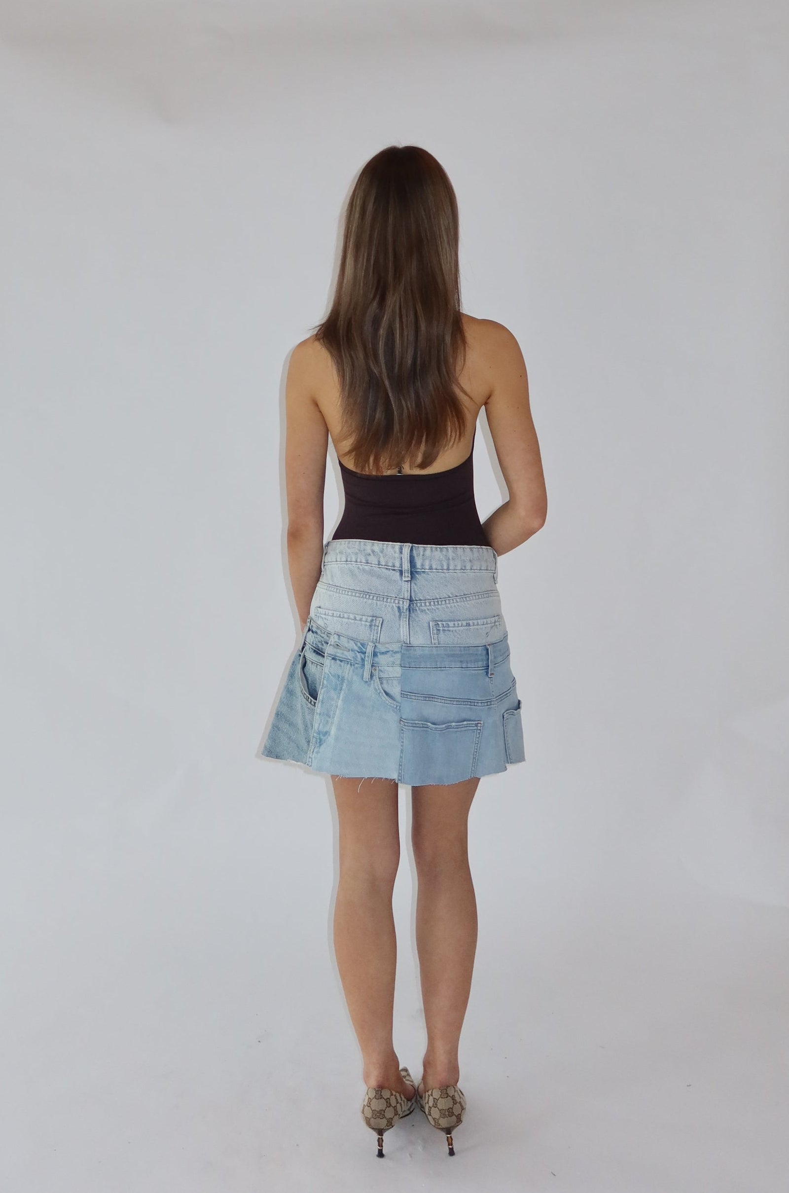 'DOUBLE UP' Levi's reworked skirt