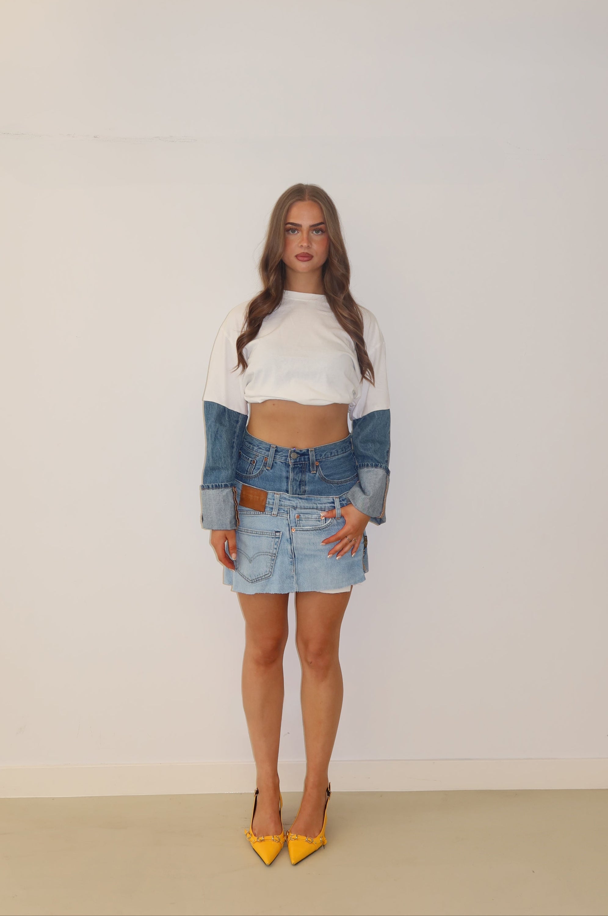 'DOUBLE UP' Levi's reworked skirt