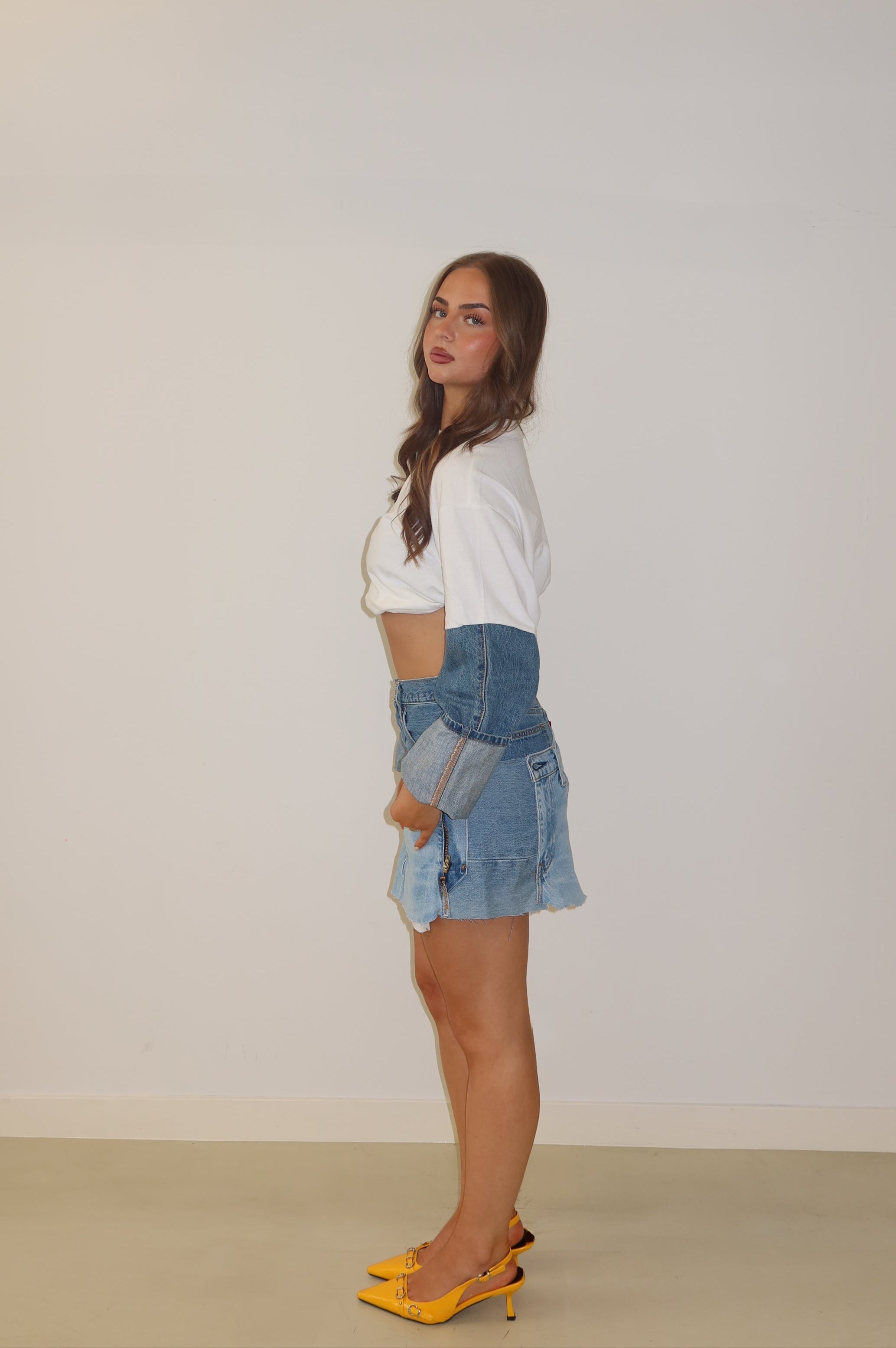 'DOUBLE UP' Levi's reworked skirt