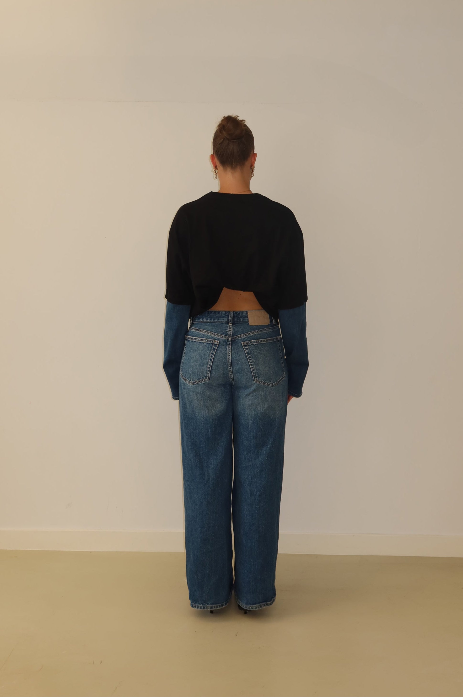 'DENIM' sleeves t-shirt