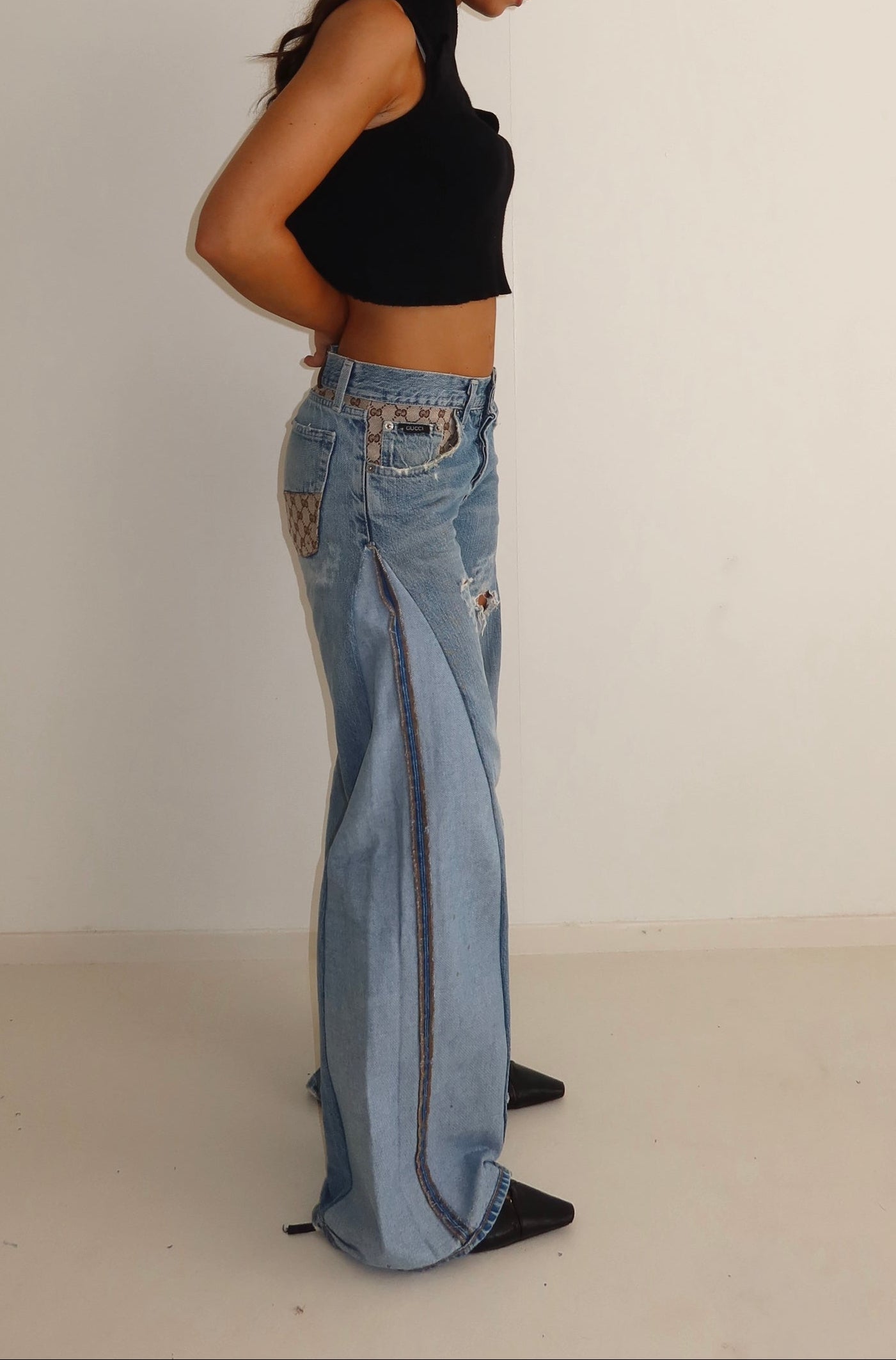 'TWO SIDES' Gucci reworked jeans