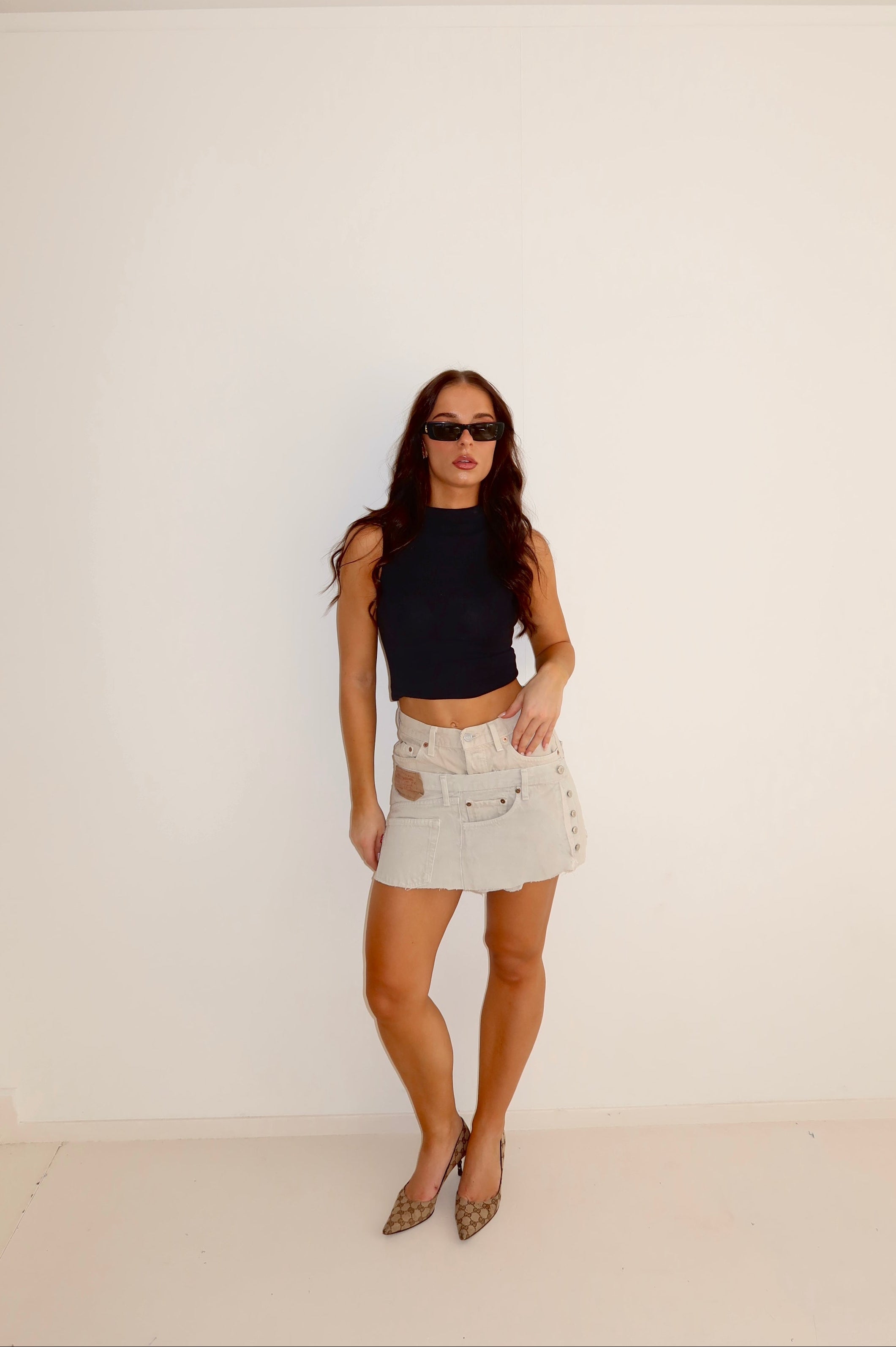 'DOUBLE UP' Levi's reworked skirt