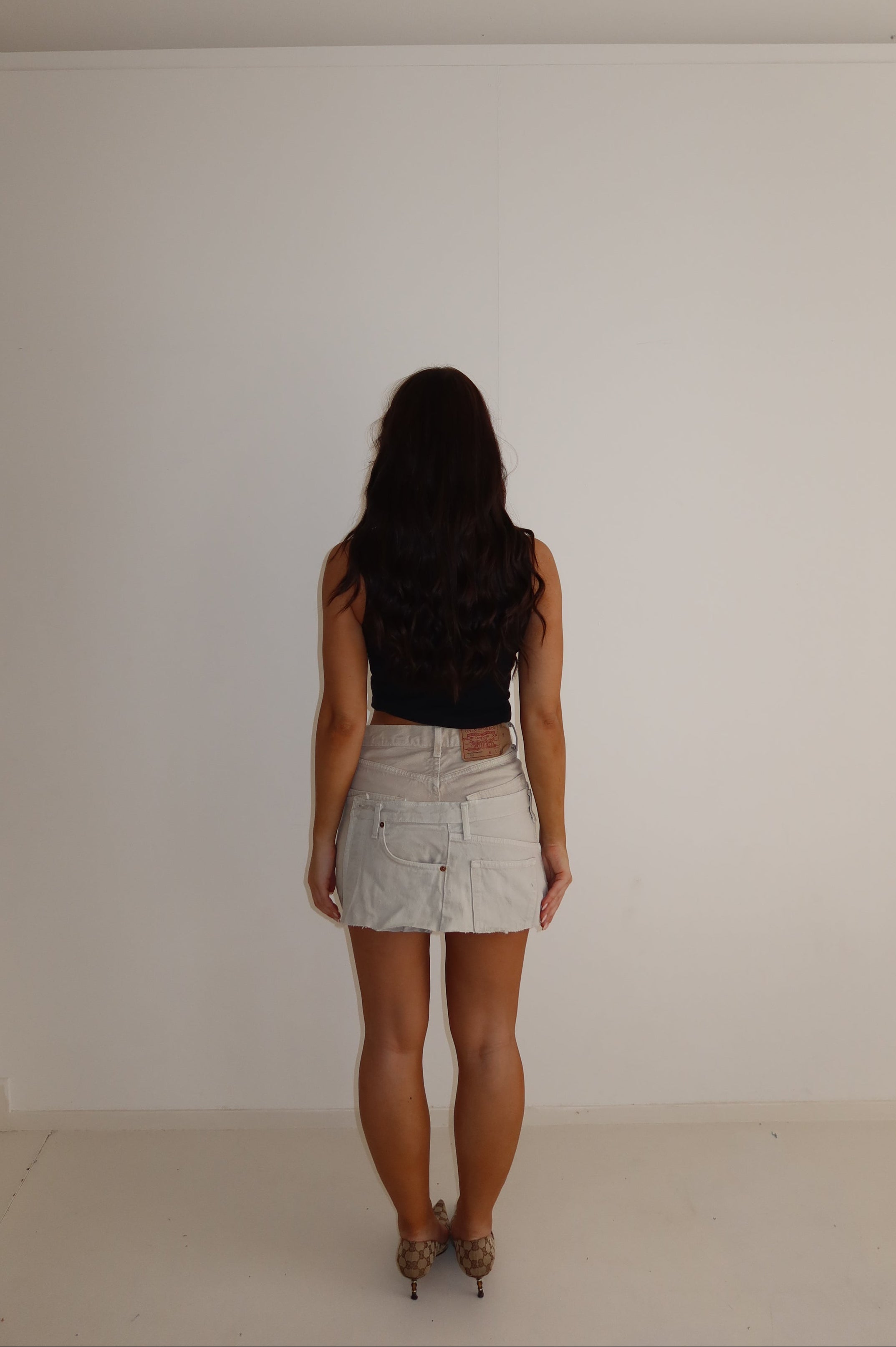 'DOUBLE UP' Levi's reworked skirt