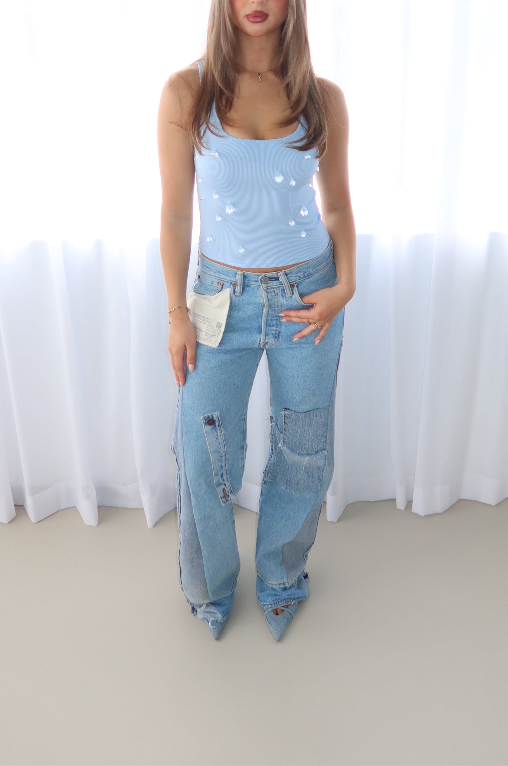 'TWO SIDES' Levi's reworked jeans