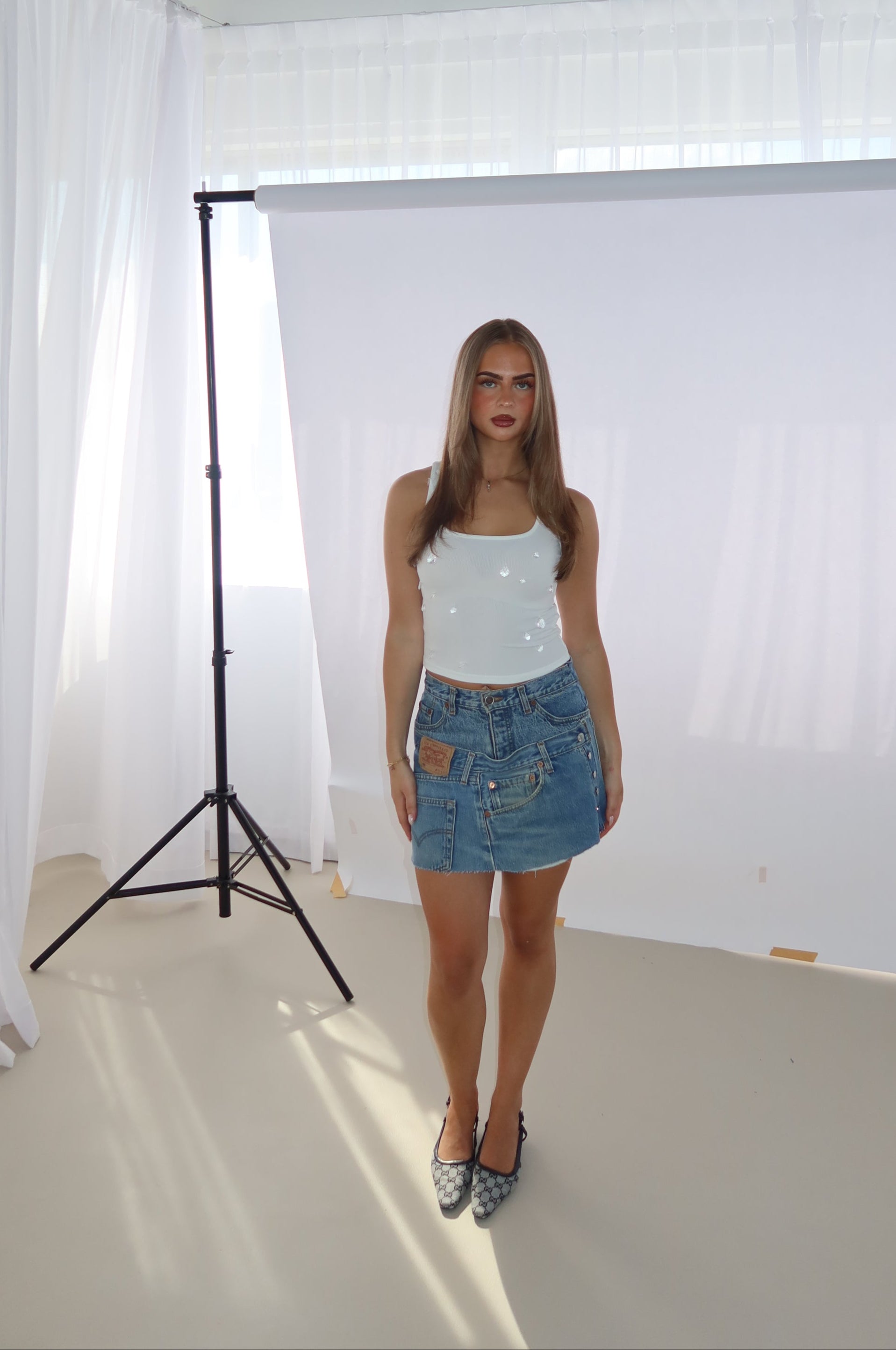 'DOUBLE UP' Levi's reworked denim skirt