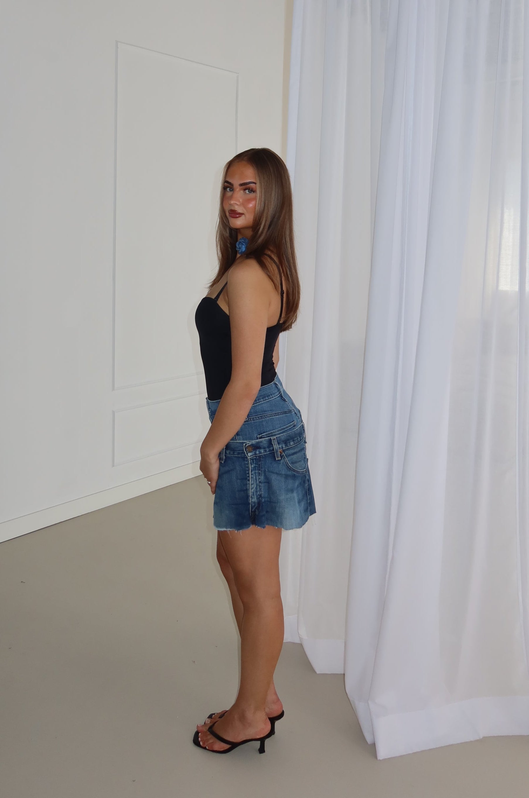 'DOUBLE UP' Levi's reworked denim skirt