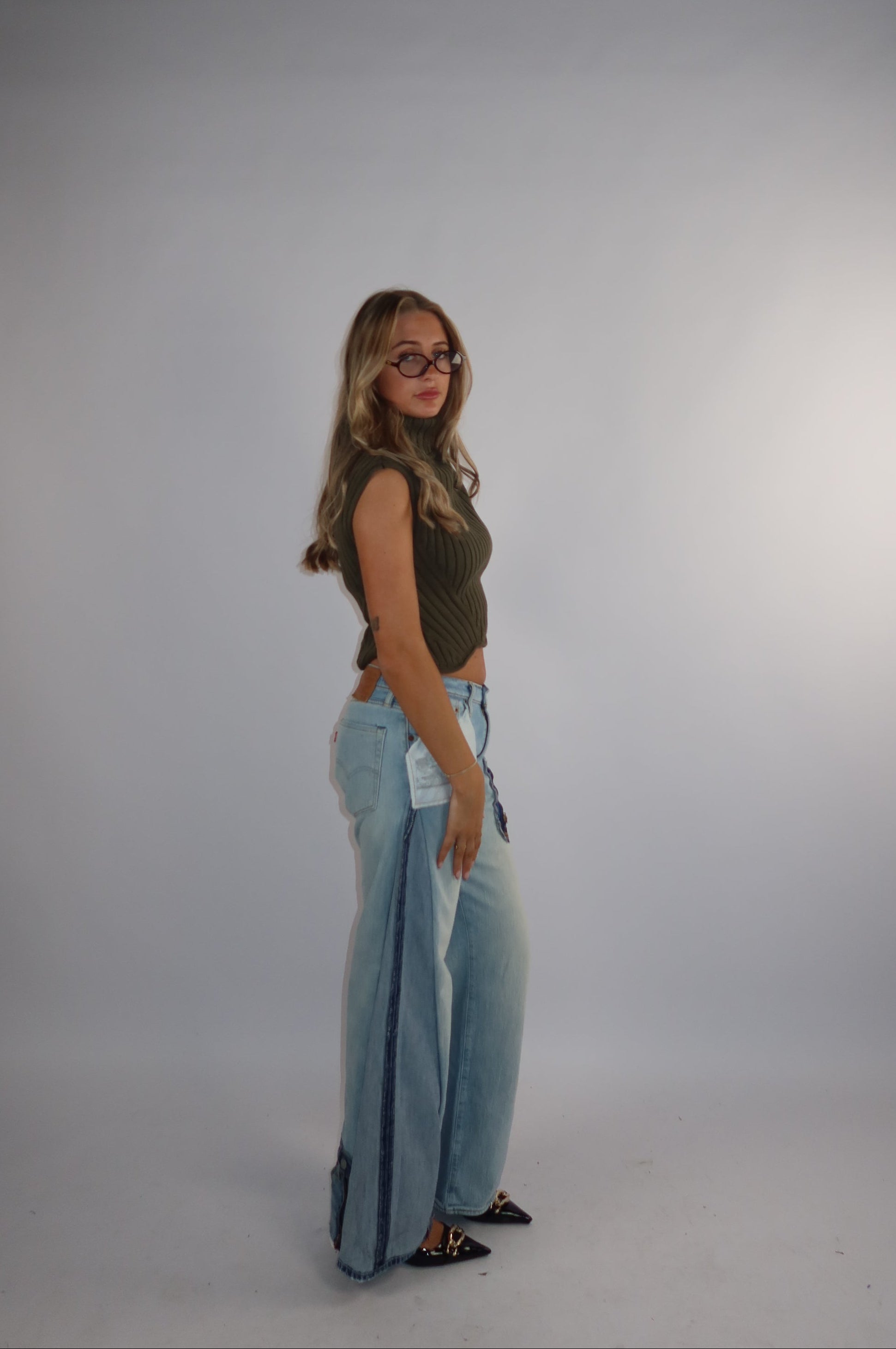 'TWO SIDES' Levi's reworked jeans