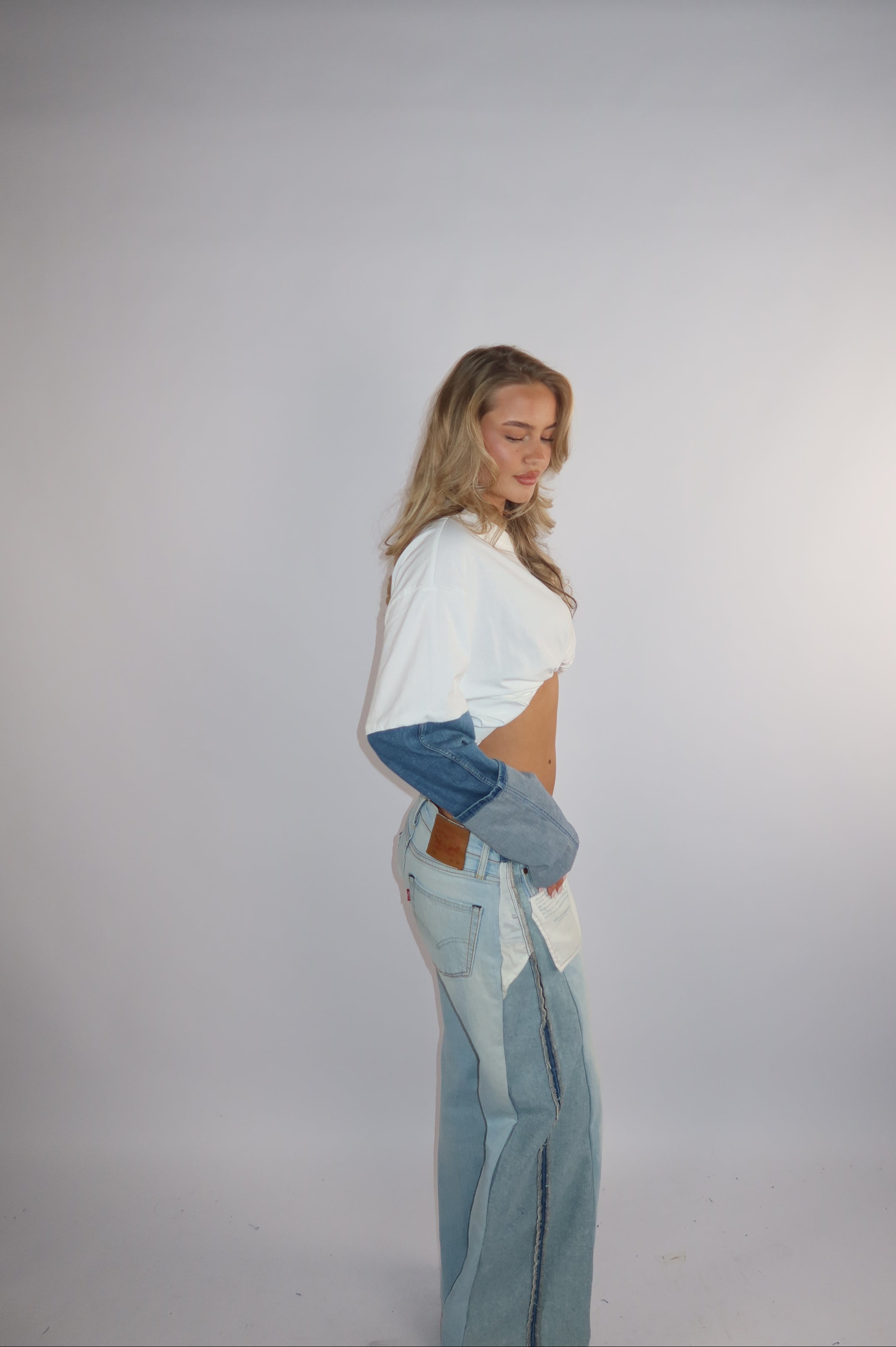 'DENIM' Sleeves t-shirt