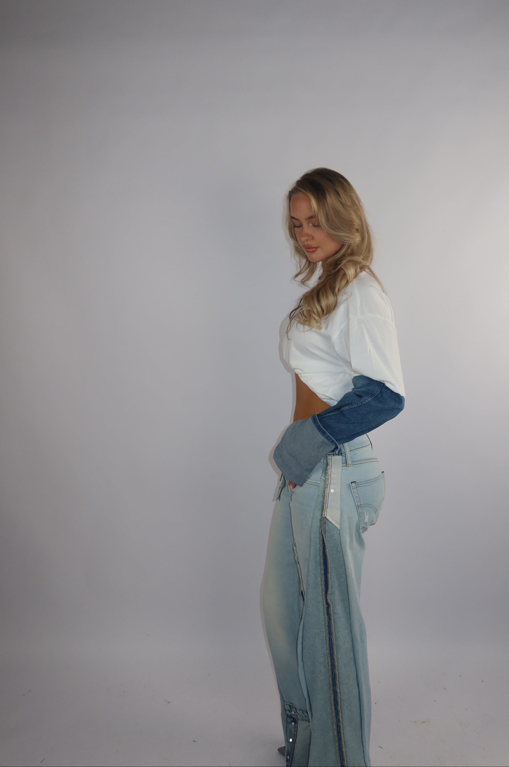 'DENIM' Sleeves t-shirt